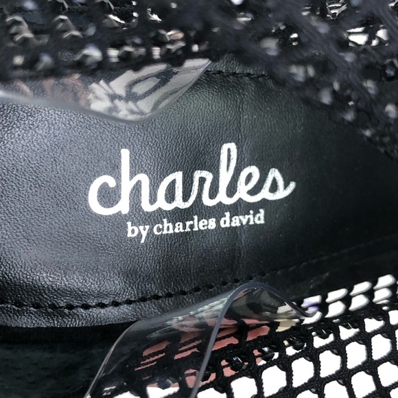 Charles David black mesh sequin ankle boots - Picture 5 of 10